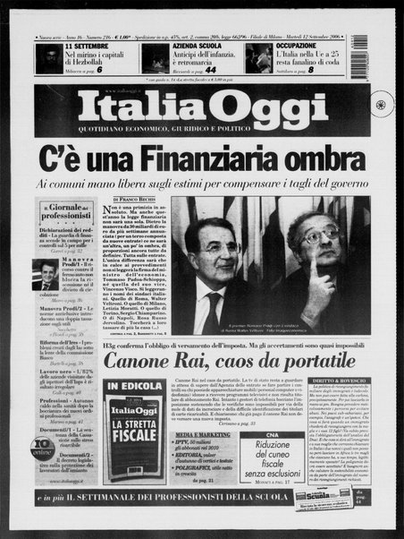 Italia oggi : quotidiano di economia finanza e politica